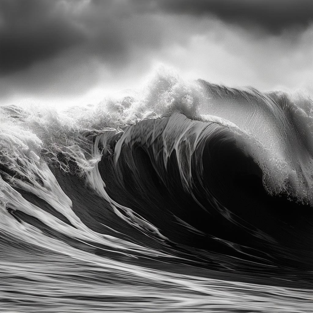 north coast black and white ocean wave