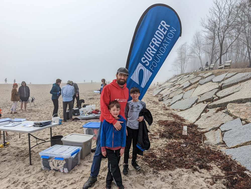 Chris Borgatti With The Massachusetts Chapter at a Surfrider event with his sons