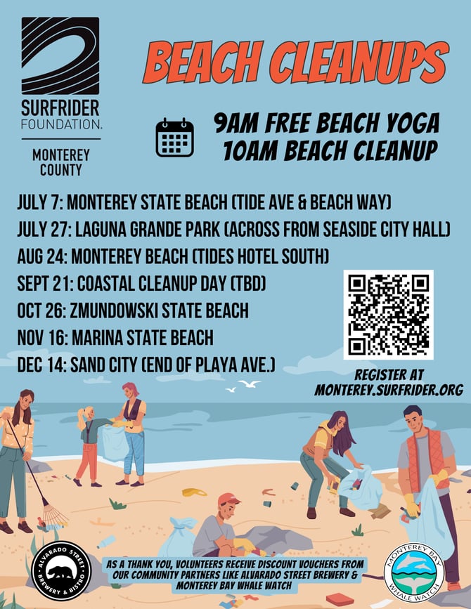 Blue Orange Minimal Illustrative Coastal Clean-up Campaign Flyer