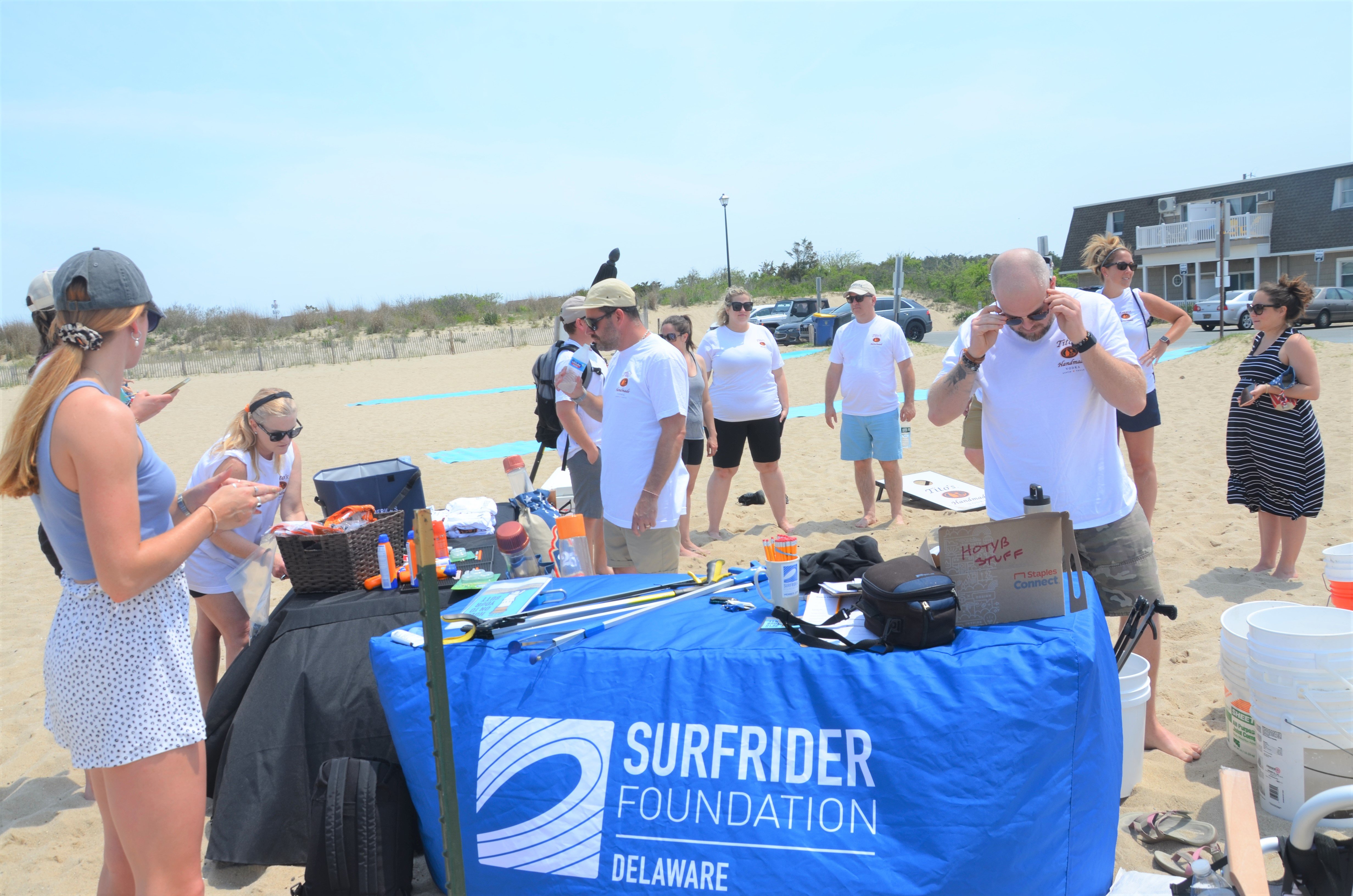 Volunteers at a recent beach cleanup