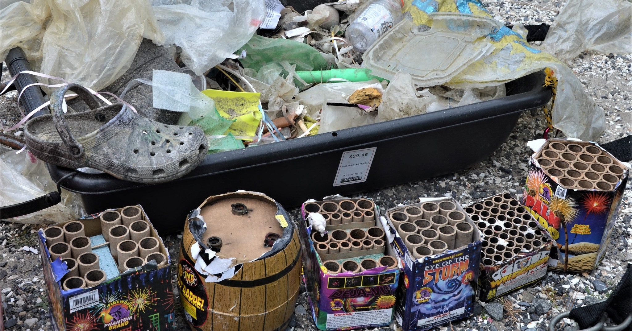 Fireworks Trash and Shoes Oh My