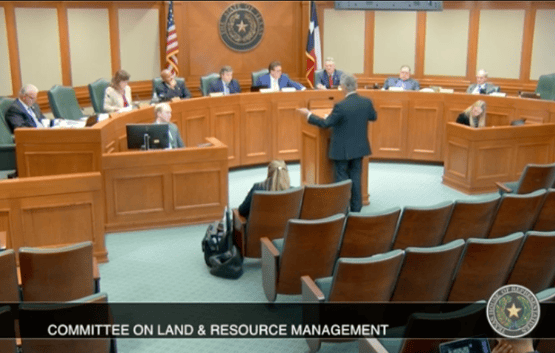 Ellis Pickett testifying on HB 3859 at the Texas House Committee on Land and Resource Management 