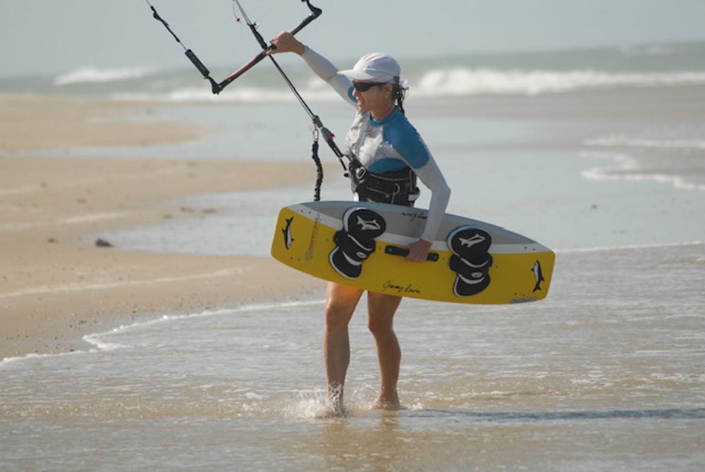 Karen Beber Futernick With the Miami Chapter Launching her Kite Surfer