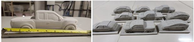 Car models based on Reefline’s Phase 1 design scaled at a 1:20 ratio for use during the wave simulations