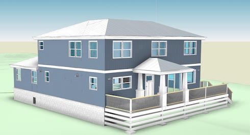A peak at the design of the remodeled home, currently underway