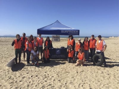  Volunteers from CSU Channel Islands after a hard day's work at Mandalay State Beach.