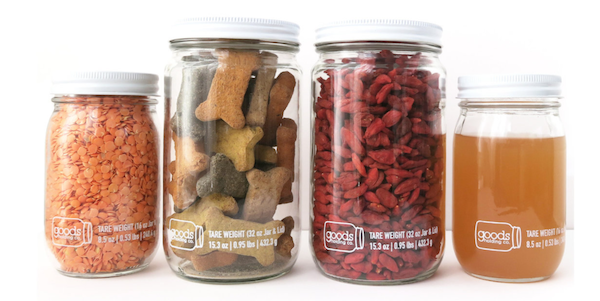 glass reusable jars with tare weight printed