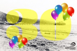 Surfrider Foundation 30th anniversary logo with balloons added