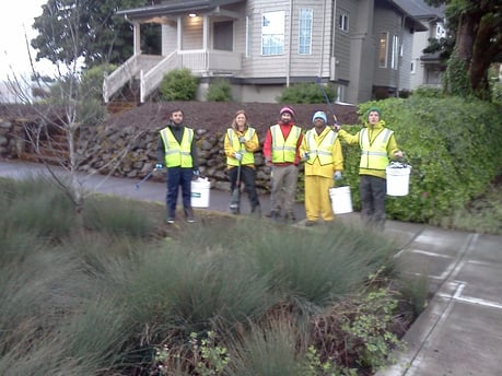 Thanks to Ian, Jocelyn, Eric, Damion and Al for helping clean up our 'swales and streets!