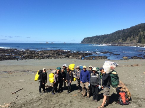 Olympic Coast National Marine Sanctuary Staff & Volunteers show off their "catch" during the recent April Coastal Cleanup. 