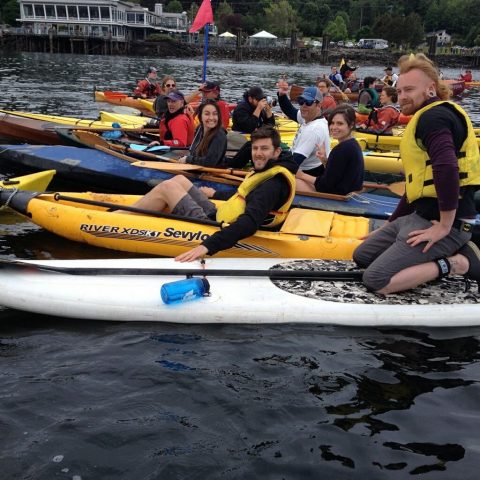 South Sound Chapter members getting their kayaktivism on at a recent paddle in opposition to arctic drilling. 