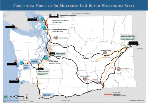 Map of various transportation pathways. Courtesy of Dept. of Ecology