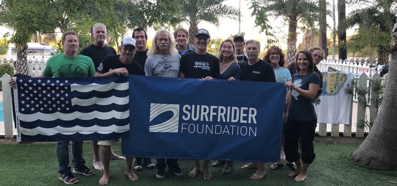 TX Chapter Leaders with banner and flag