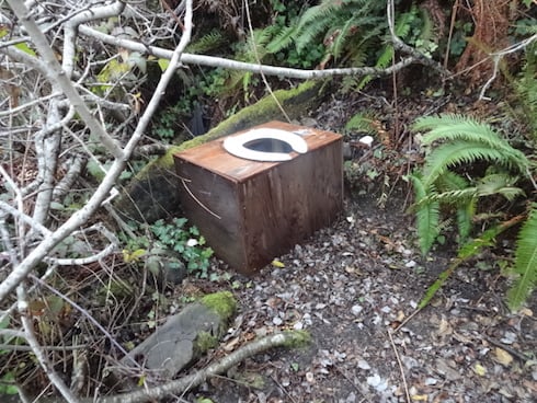 The makeshift toilet discovered by OPRD last week at Agate Beach
