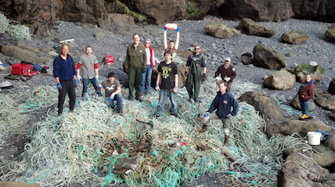 Surfrider volunteers work with OPRD and BLM on a massive cleanup of derelict crab gear