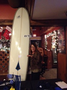 And the grand prize winner was..... Dominique DuShuttle!!!   9-2 Liquid Glass surfboard was donated by K-Coast