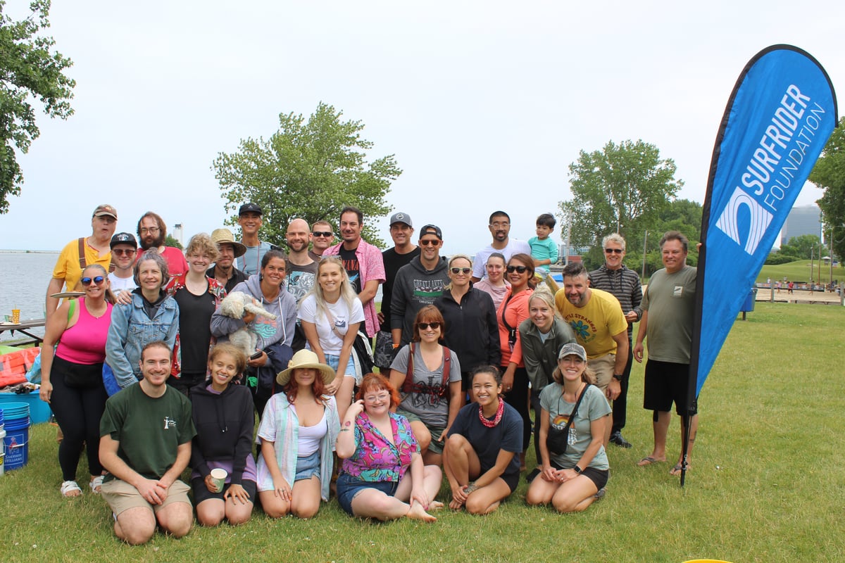 Cleveland Chapter Team Members pose after a beach cleanup at Wendy Park