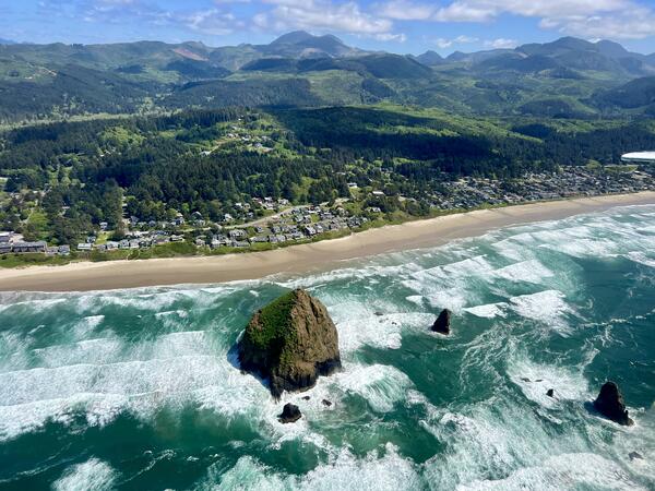 Aerial Image of Oregon Coast beach
