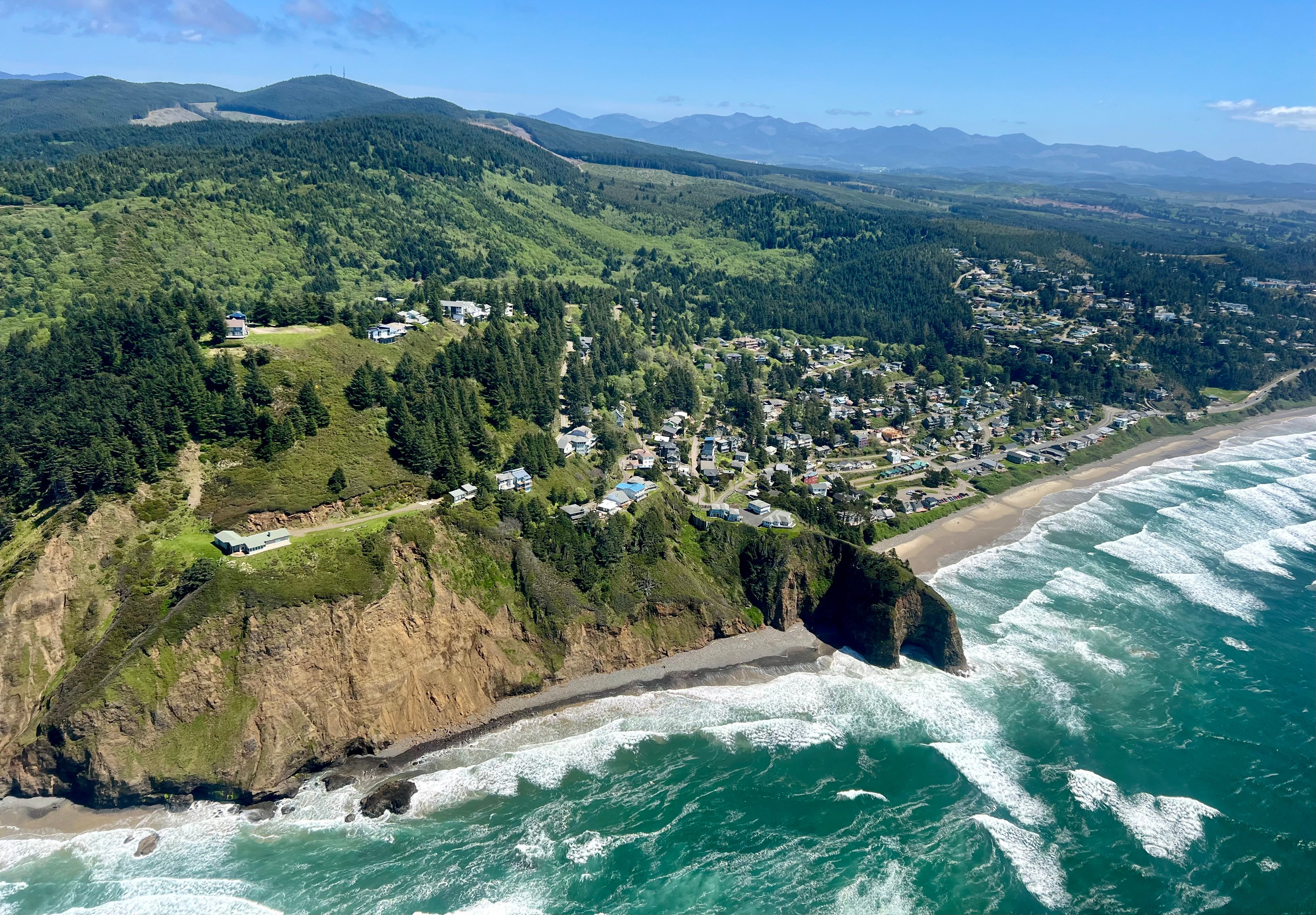 aerial view of Oregon coast