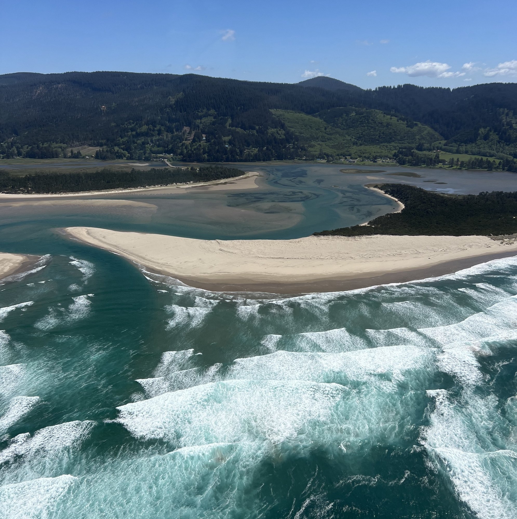 Aerial view of Nestucca Bay, OR