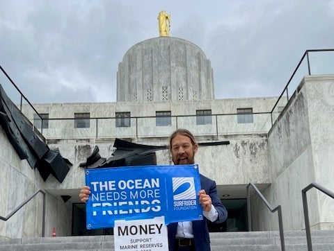 AA- Charlie Plybon, Oregon Policy Manager on the steps of the Capitol last session