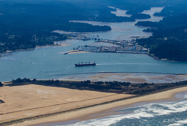 Aerial view of south slough in Coos Bay
