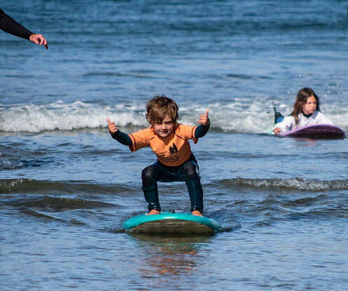 A young surfer at Otter Rock surf contest