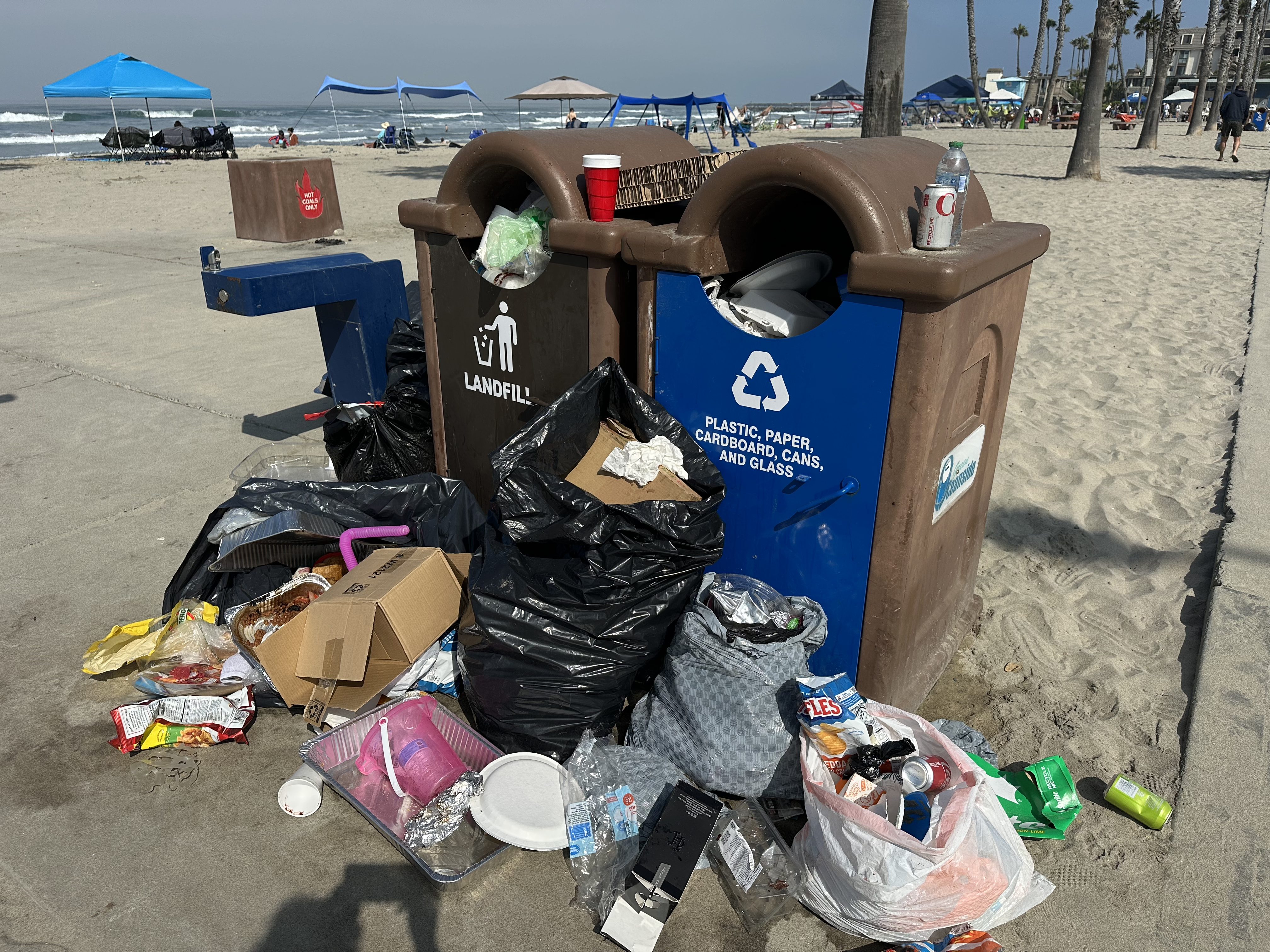 Oceanside trash bins