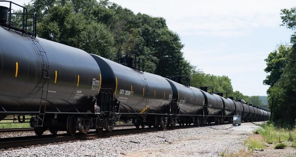 RAIL TANKS CARRYING HIGHLY EXPLOSIVE FLAMMABLE HAZARDOUS LNG