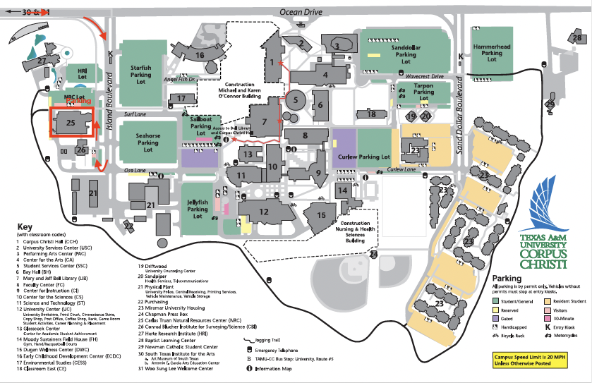 TAMUCC Campus Map