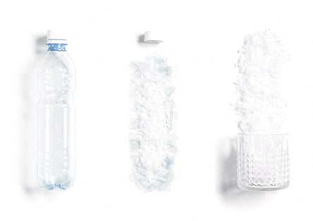 Plastic water bottle breaking down