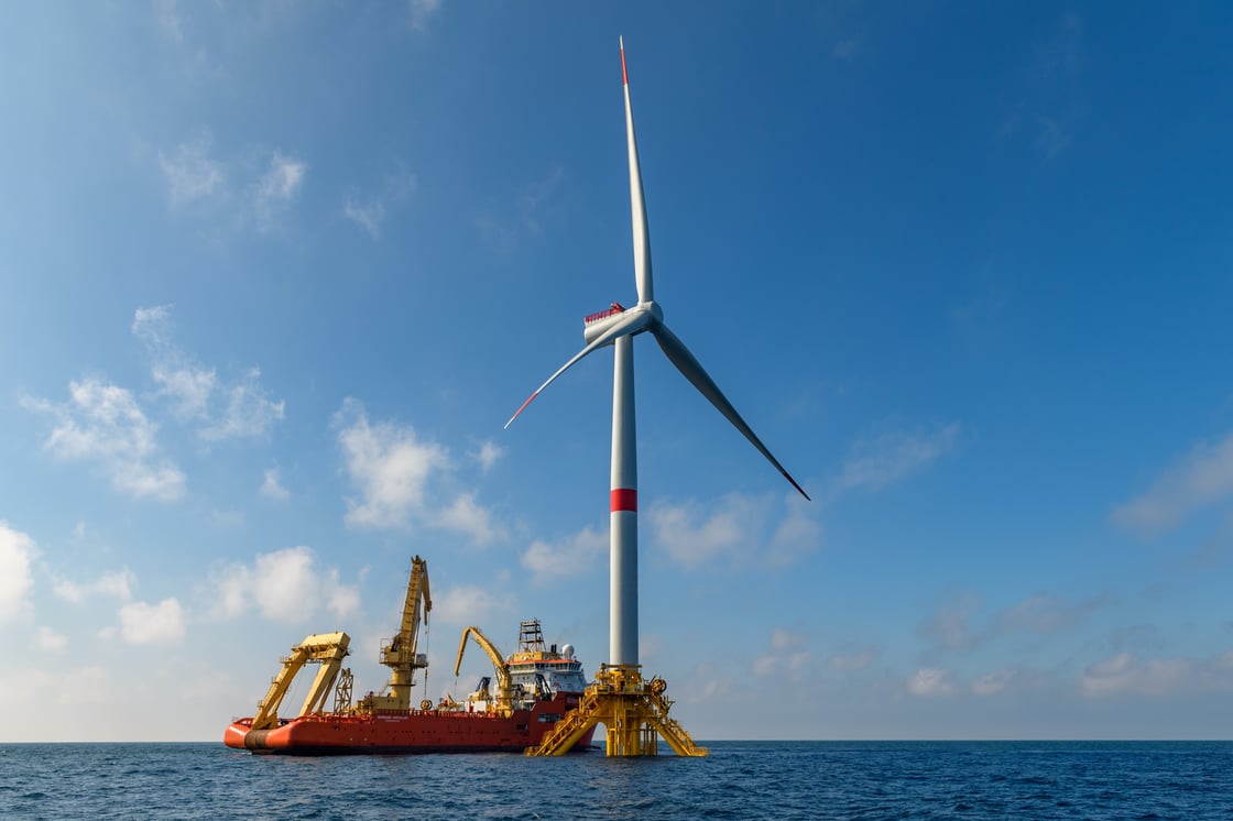 Floating offshore wind turbine off France - shutterstock