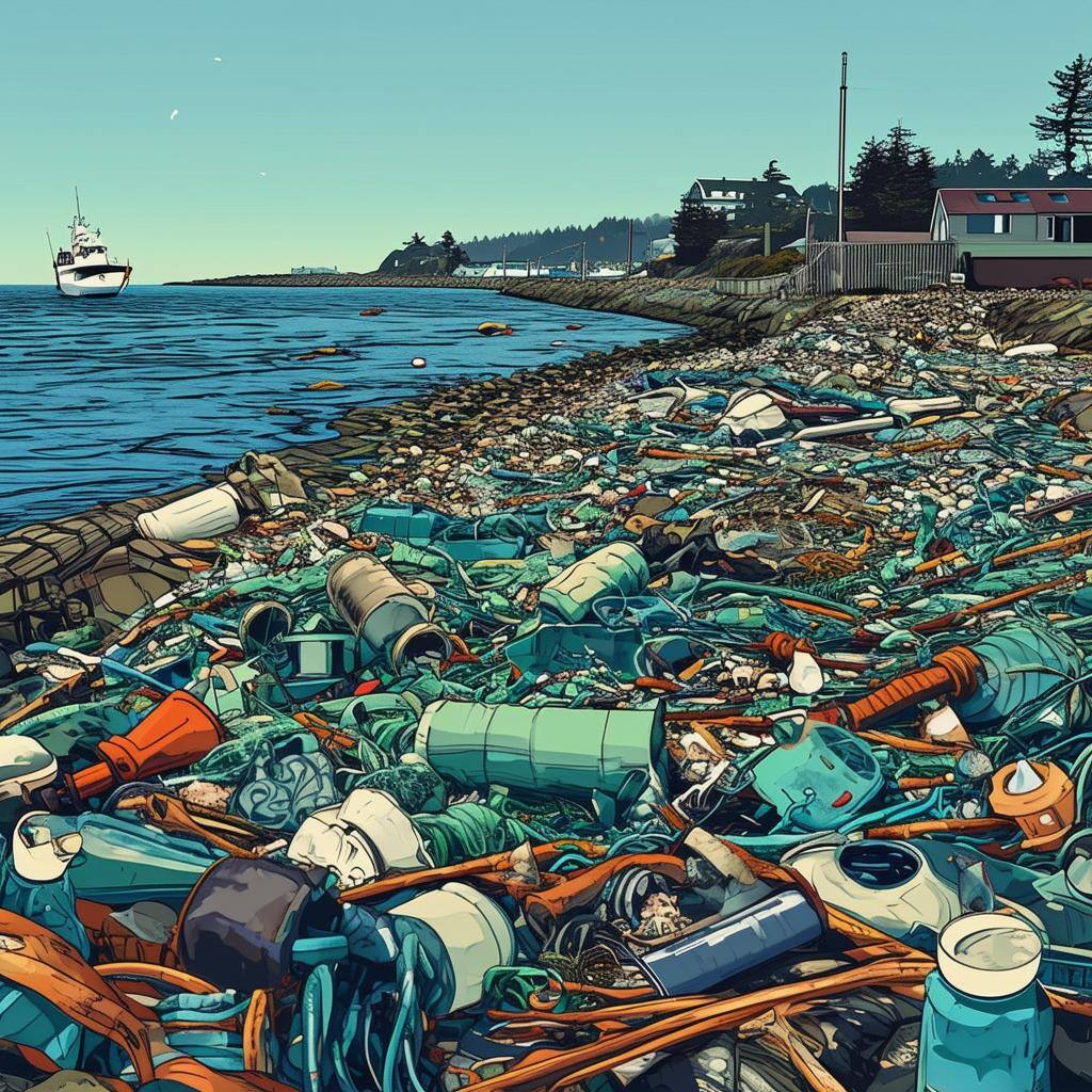 Marine debris image generated with AI