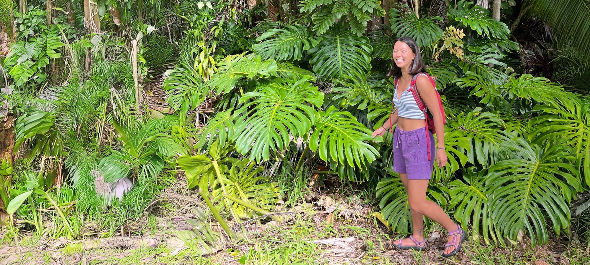 Audrey Gregg With the Cal Poly Student Club hiking in the jungle