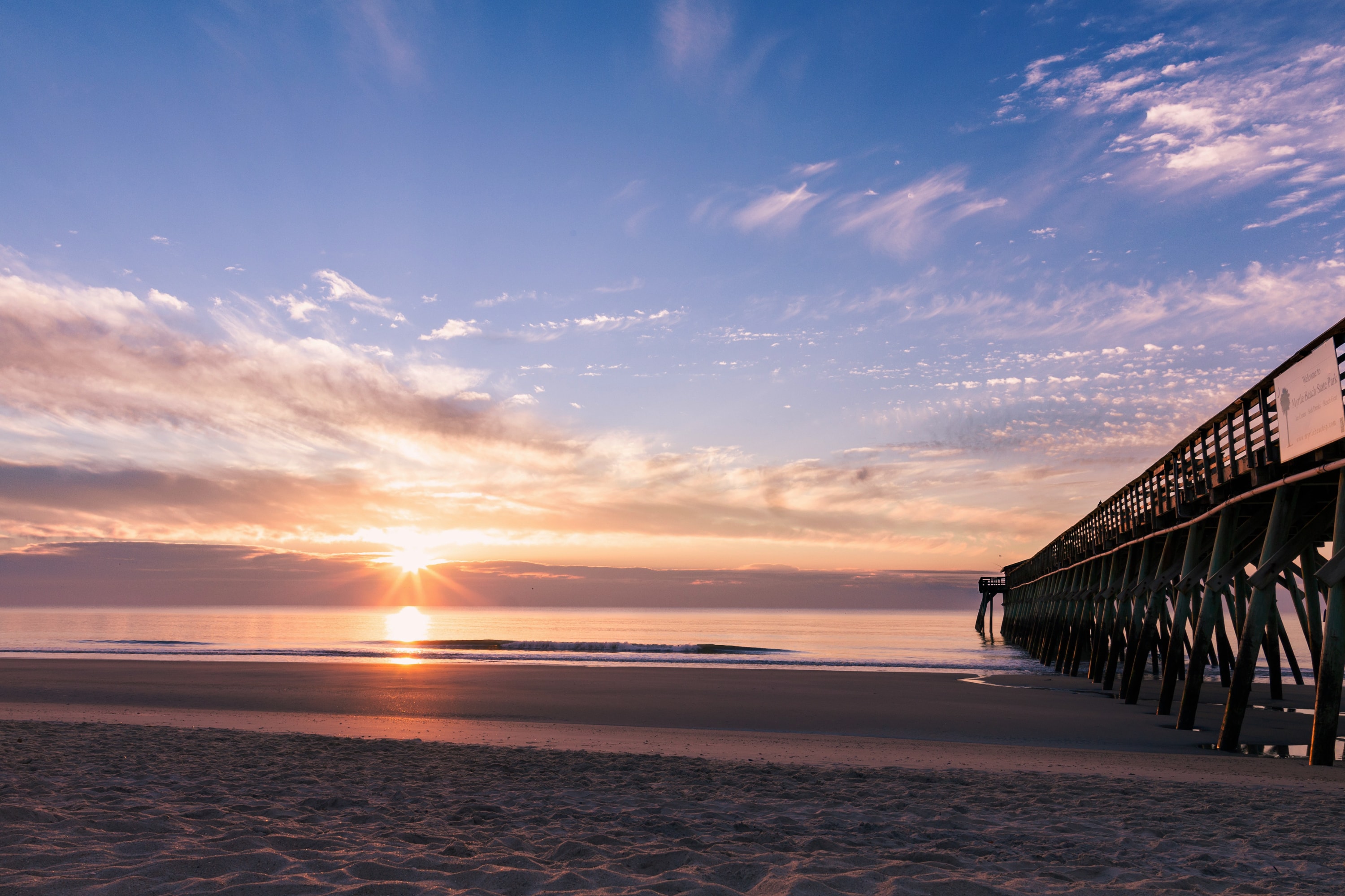 Myrtle Beach State Park pier at sunrise