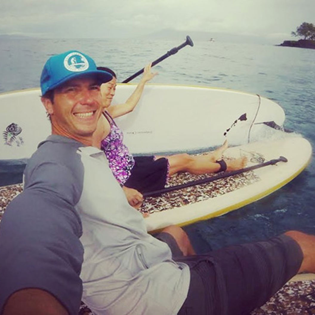 Mario Magliozzi teaching a stand up paddle board lesson