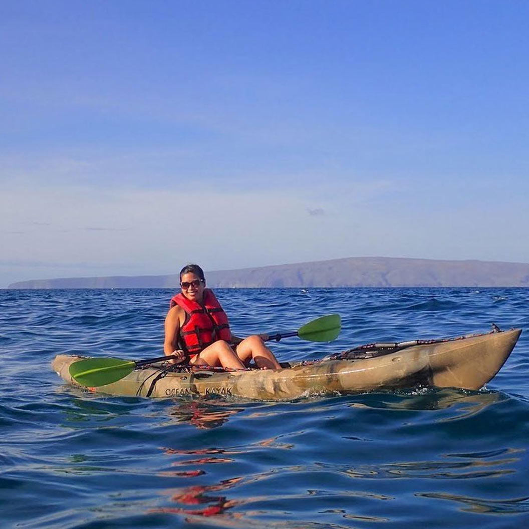 Rebecca Pang kayaking in Maui