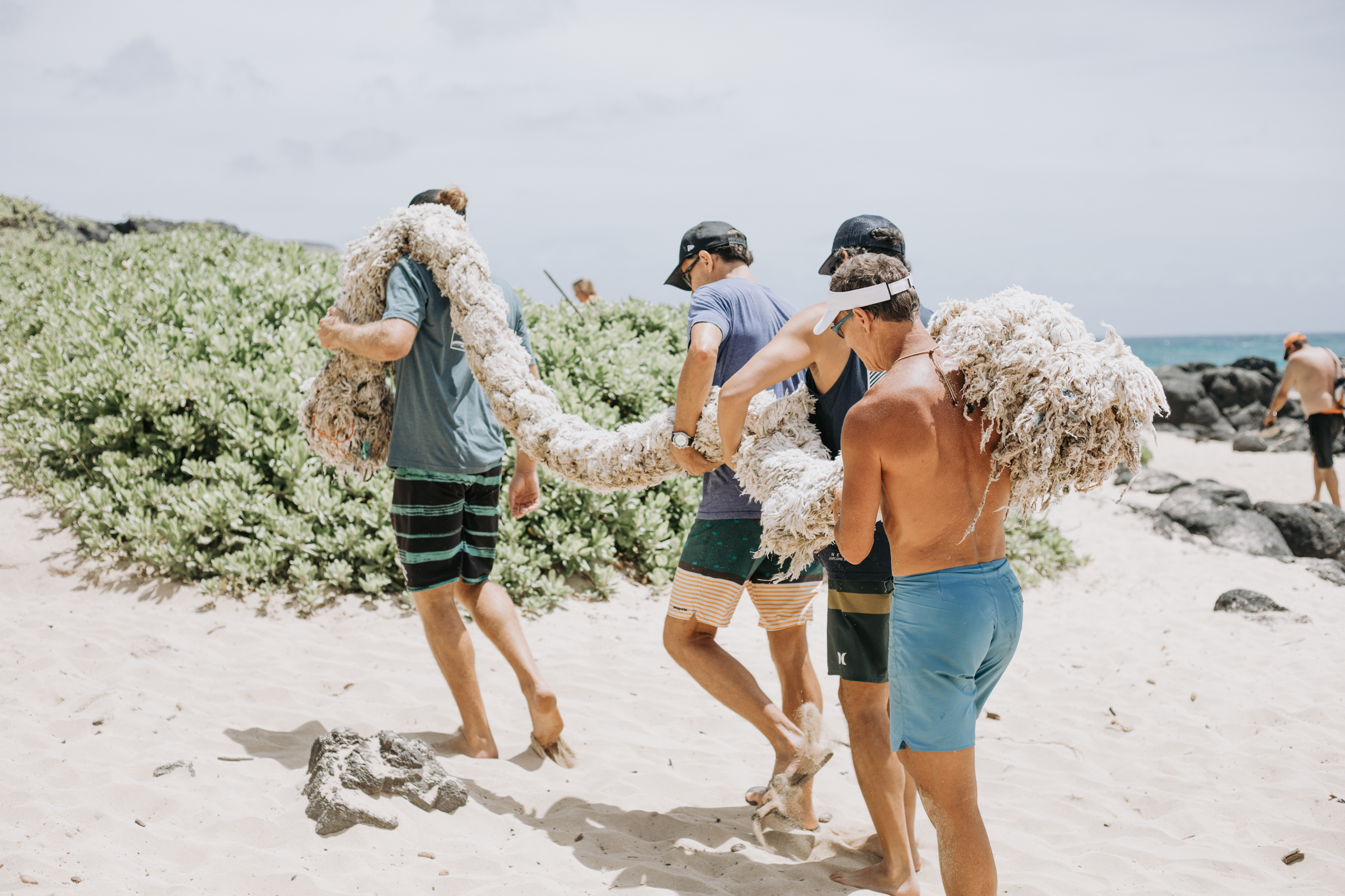 Volunteers at beach cleanup 