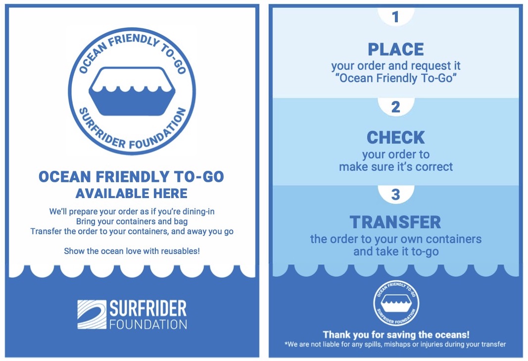 Ocean Friendly To-Go Sign