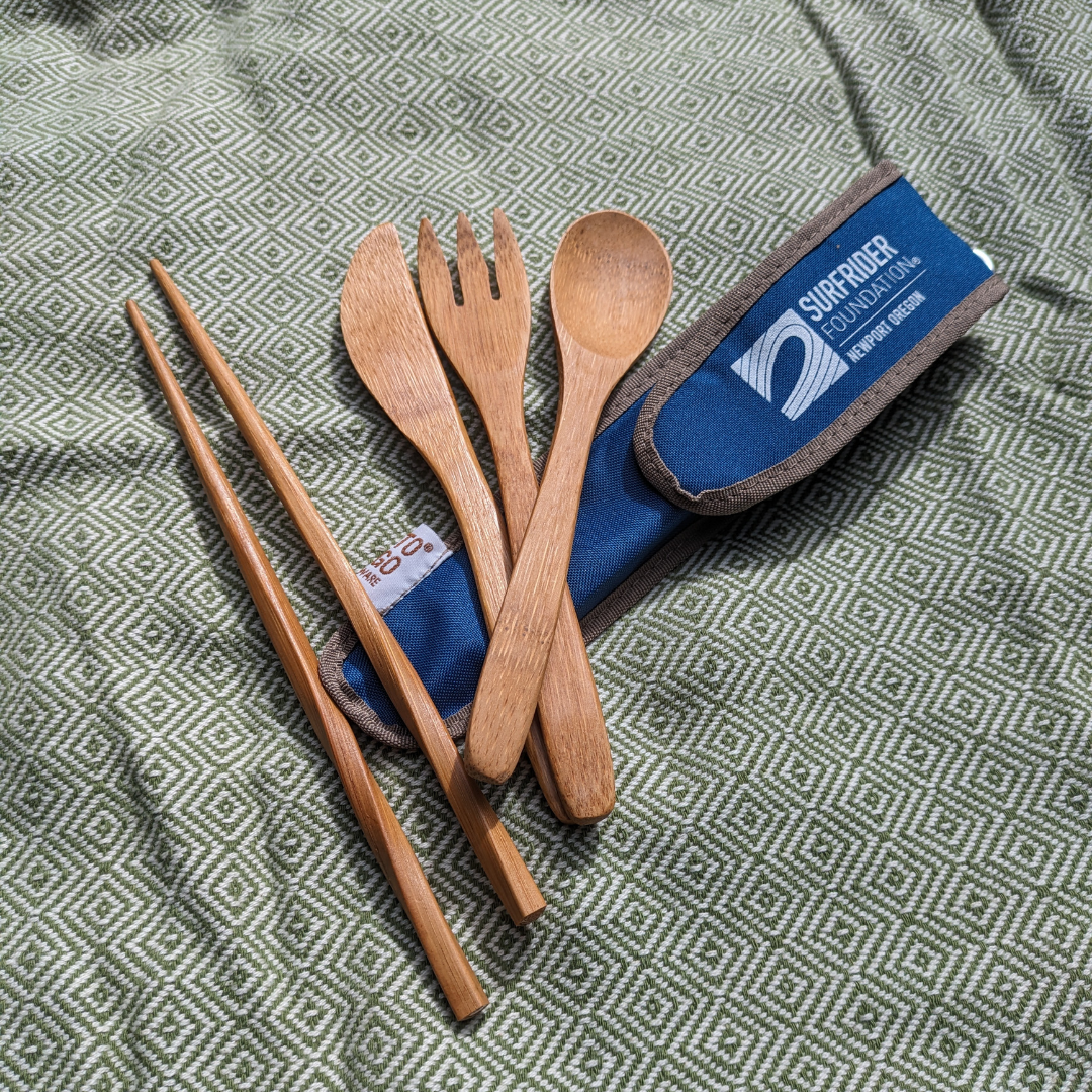 the winners will receive this bamboo utensil set
