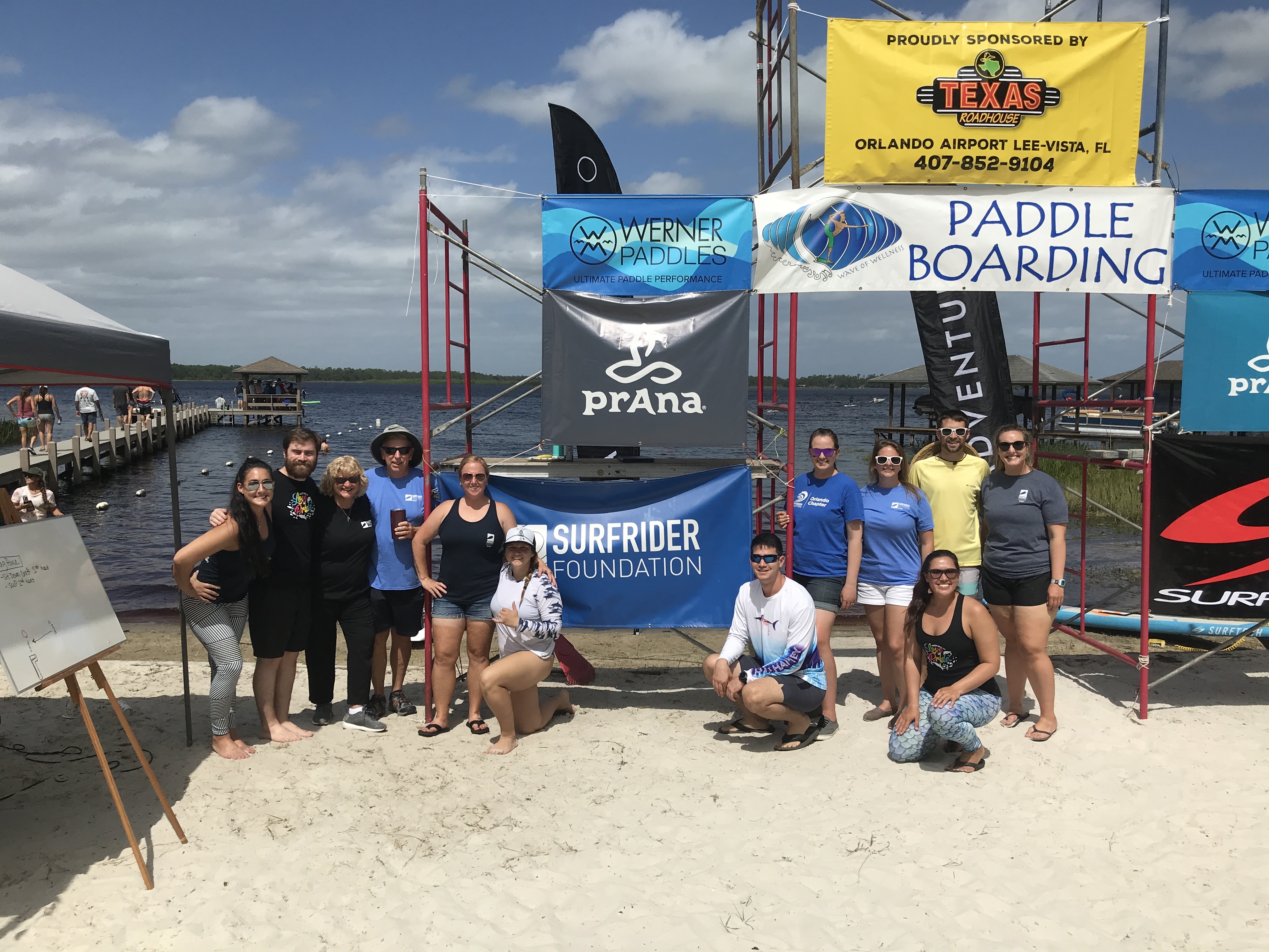 Chapter group photo at paddle boarding event