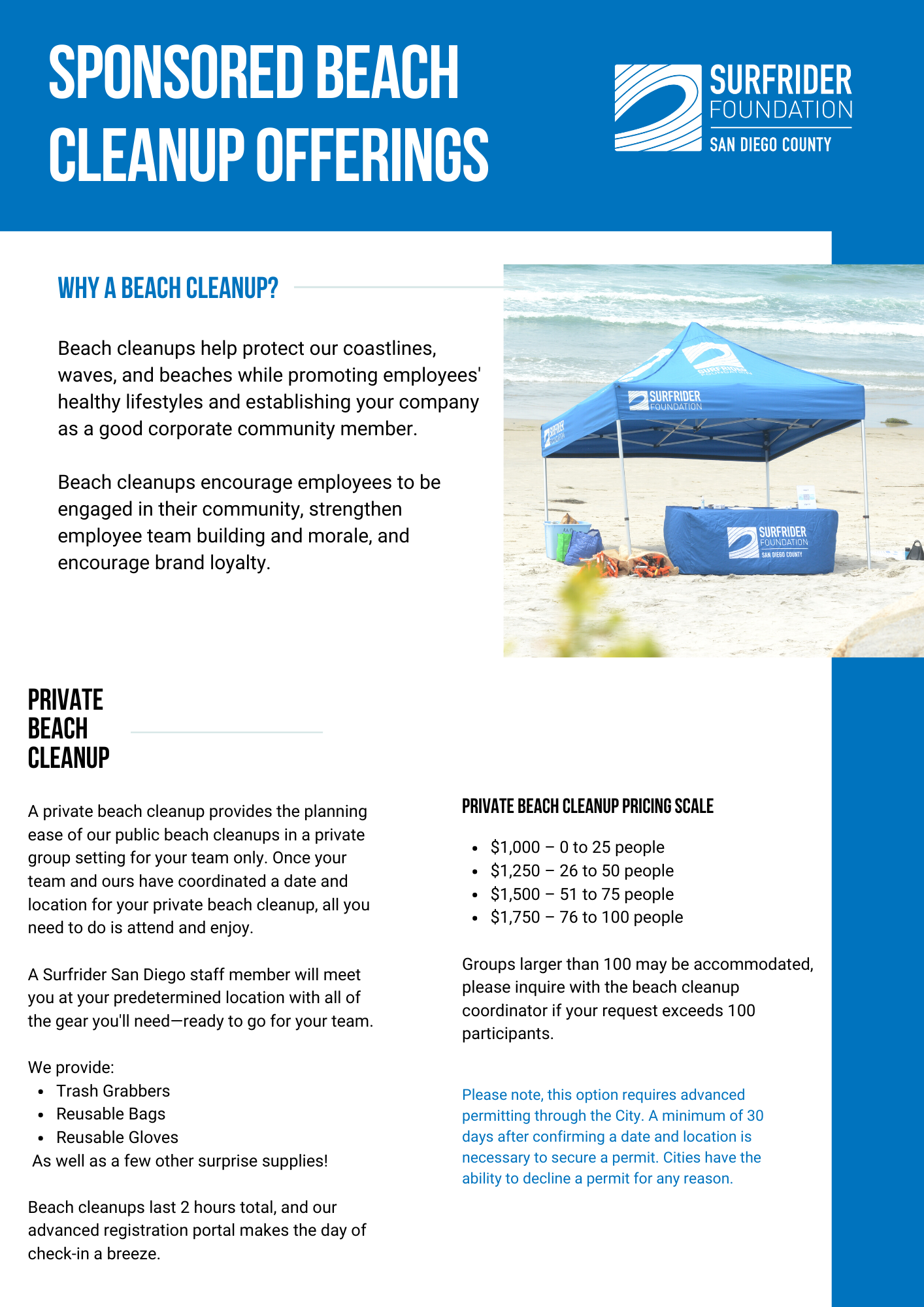Surfrider San Diego sponsored Beach Cleanups