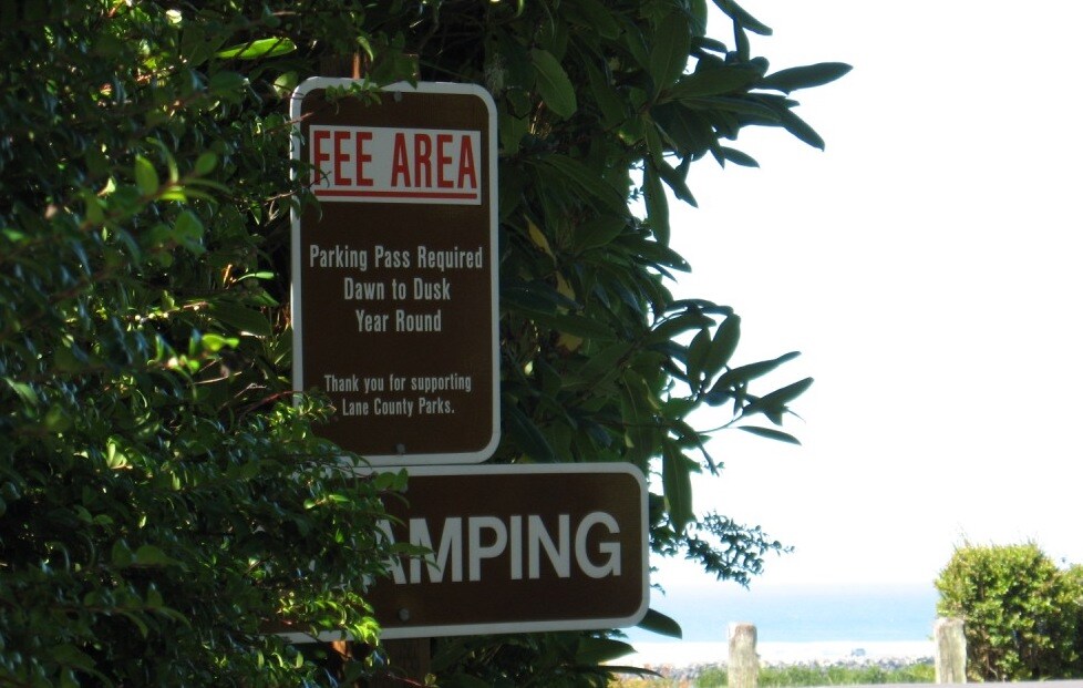 sign requiring fee